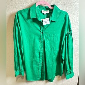Green Button-Up Shirt